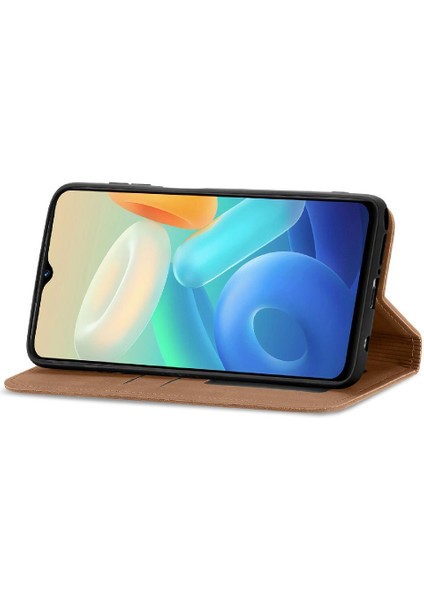 Vivo Y55 5g Fermuar Basit Iş Kordon Cüzdan Deri Kılıf (Yurt Dışından)