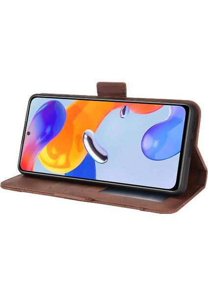 Xiaomi Redmi Için Not 11 Pro Ayarlanabilir Ayrılabilir Kart Tutucu Manyetik Kapatma Deri Cüzdan Kapak (Yurt Dışından)
