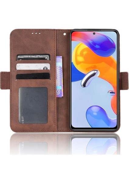 Xiaomi Redmi Için Not 11 Pro Ayarlanabilir Ayrılabilir Kart Tutucu Manyetik Kapatma Deri Cüzdan Kapak (Yurt Dışından)