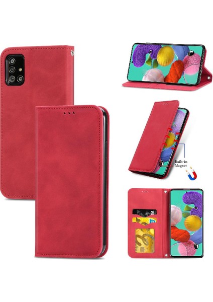 Samsung A51 5g Basit Iş Deri Kılıf Darbeye Çevir (Yurt Dışından)