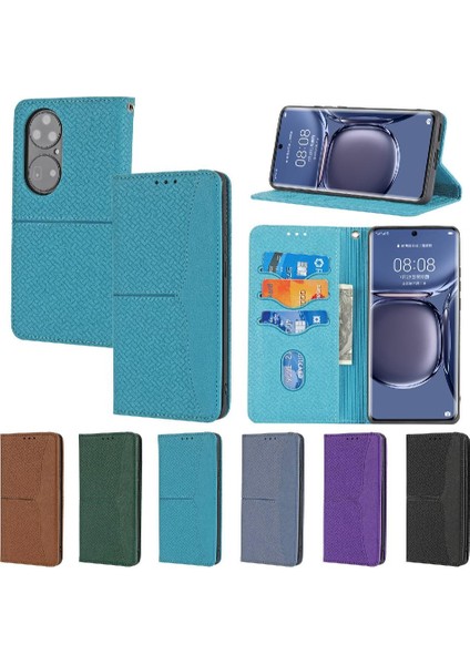 Huawei P50 Pro Pu Deri Kapak Çevirin Folio Kitap Kredi Kartı El (Yurt Dışından)