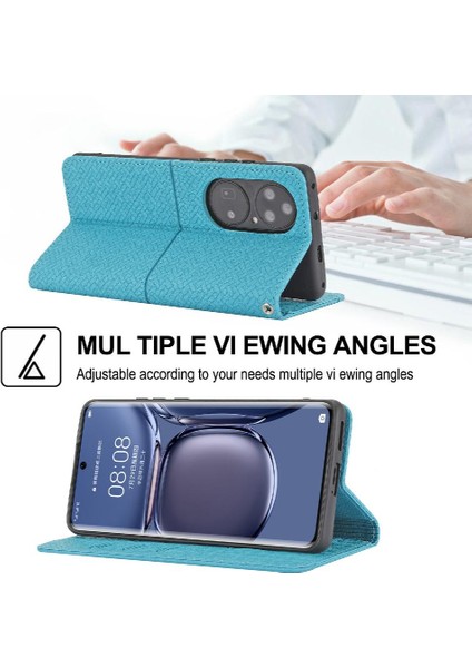 Huawei P50 Pro Pu Deri Kapak Çevirin Folio Kitap Kredi Kartı El (Yurt Dışından)