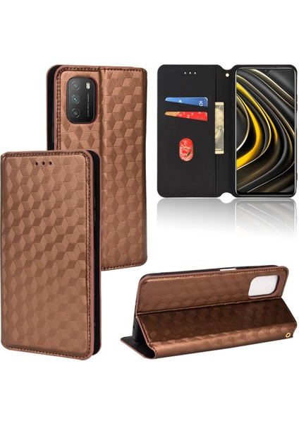 Xiaomi Poco M3 Cüzdan 3D Desen Kart Yuvaları Tutucu Pu Deri Kılıf (Yurt Dışından)