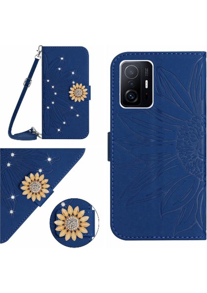 Xiaomi 11T/11T Pro Telefon Kılıfı Ayçiçeği Deri Cüzdan ile Bir (Yurt Dışından)