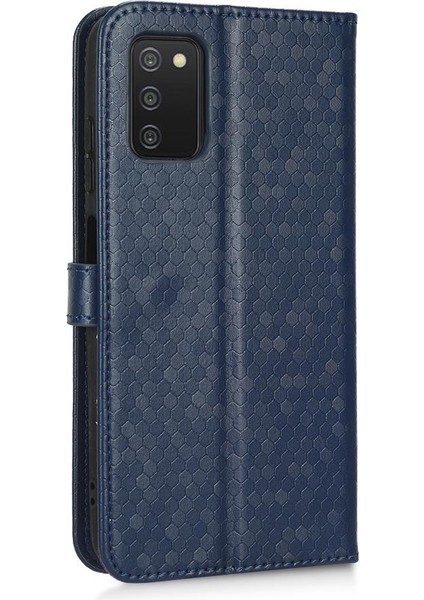 Samsung Galaxy A03S Manyetik Toka Geometrik Desen Deri Kılıf (Yurt Dışından)
