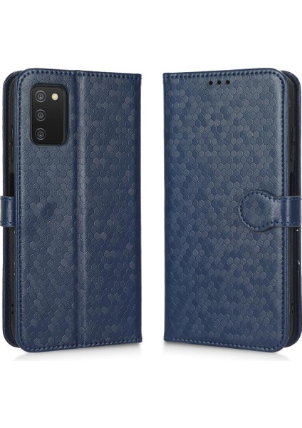 Samsung Galaxy A03S Manyetik Toka Geometrik Desen Deri Kılıf (Yurt Dışından)