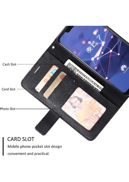 Huawei Mate 20 Lite Için Kılıf Darbeye Pu Deri Kart Tutucu Kickstand (Yurt Dışından)