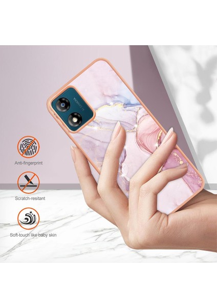 Motorola Moto E7 Güç Koruma Yumuşak Tampon Mermer Desen Ince (Yurt Dışından)