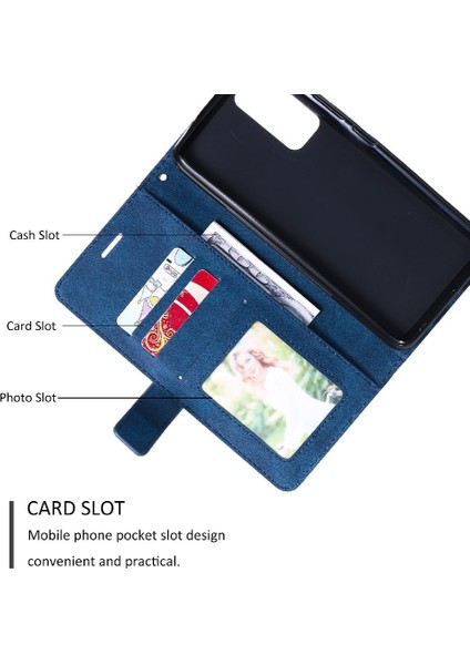 Huawei P Akıllı 2021 Kart Tutucu Için Kickstand Pu Deri Cüzdan Flip (Yurt Dışından)