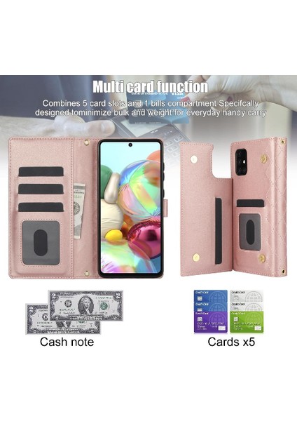 Samsung Galaxy A73 Crossbody Tarzı 5 Kart Yuvaları ile Anti Hırsızlık (Yurt Dışından)