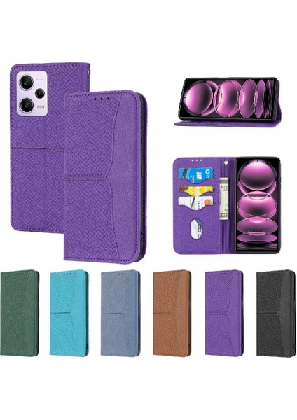 Xiaomi Redmi Için Not 12 4g Flip Folio Kitap El Cüzdan Pu Deri (Yurt Dışından)