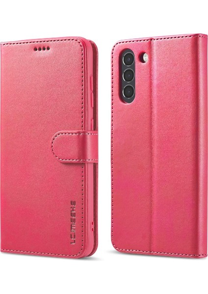 Samsung Galaxy S21 Fe Buzağı Doku Yatay Çevir Deri Kılıf (Yurt Dışından)