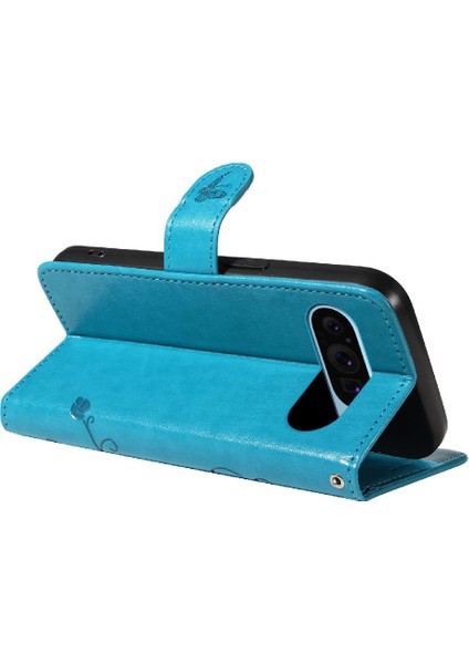 El Kayışı ile Google Piksel 9 5g Kabartmalı Kelebek Için Flip Case ve (Yurt Dışından) indirimleri