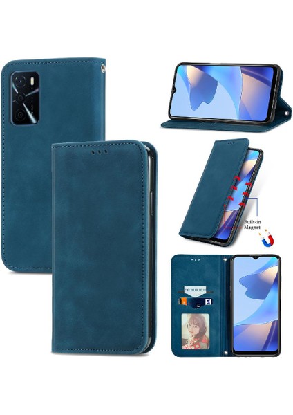 Oppo A16 Için Kılıf Deri Kılıf Cüzdan Kordon Basit Iş Fermuar (Yurt Dışından)