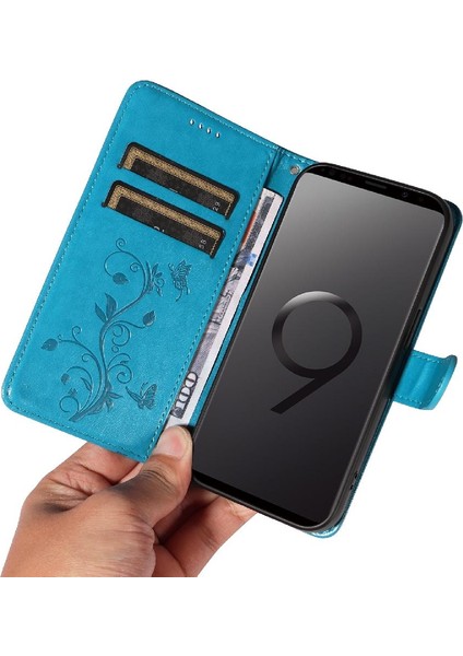 Samsung Galaxy S9 Artı Yüksek Kaliteli Deri Kabartmalı Kelebek (Yurt Dışından)