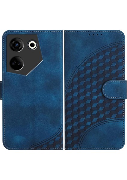 Tecno Camon 20 Darbeye Deri Kılıf Için Kılıf Geometrik Desen Flip Pu (Yurt Dışından)