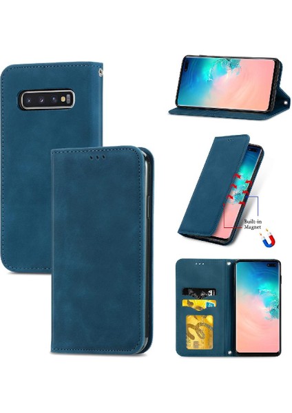 Samsung S10 Artı Flip Kapak Darbeye Deri Kılıf Cüzdan (Yurt Dışından)