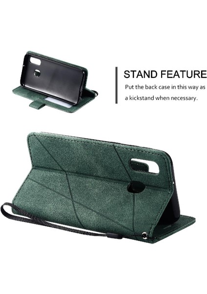 Samsung Galaxy A40 Manyetik Darbeye Pu Deri Cüzdan Flip Case (Yurt Dışından)