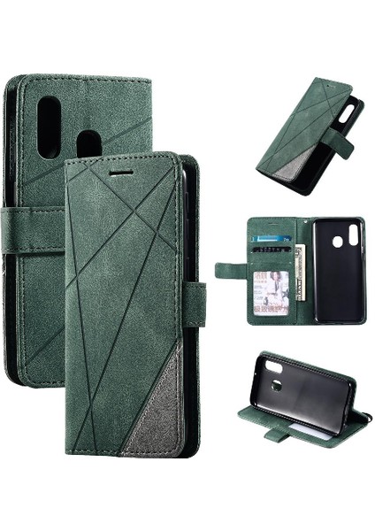 Samsung Galaxy A40 Manyetik Darbeye Pu Deri Cüzdan Flip Case (Yurt Dışından)