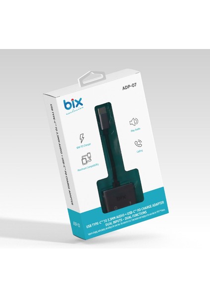 Adp-07 Type-C To 3.5mm Kulaklık ve Pd Şarj Dönüştürücü Adaptör