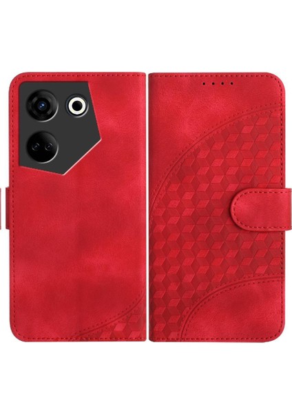 Tecno Camon 20 Darbeye Deri Kılıf Için Kılıf Geometrik Desen Flip Pu (Yurt Dışından)
