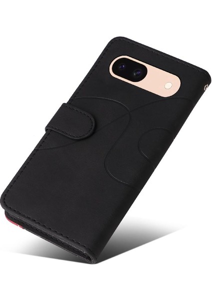 Kart Yuvası Standı Iki Renkli Dikiş Pu Flip ile Google Piksel 8A Için Kılıf (Yurt Dışından) fırsatları