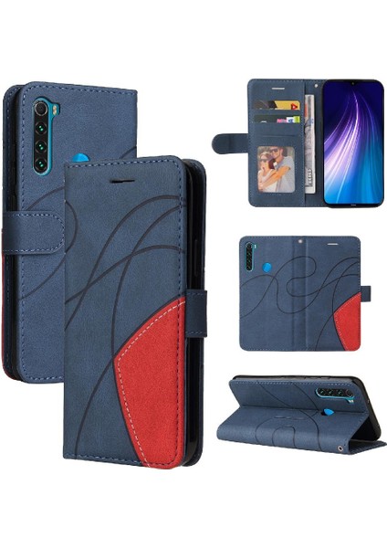 Kart Yuvası Standı Kickstand Koruyucu Pu ile Xiaomi Redmi Not 8 Için Kılıf (Yurt Dışından)