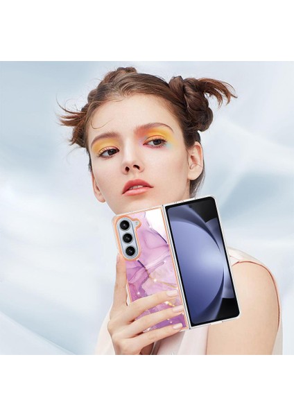 Samsung Galaxy Z Için Kılıf Fold 5 Yumuşak Tampon Mermer Desen Ince Tpu (Yurt Dışından)
