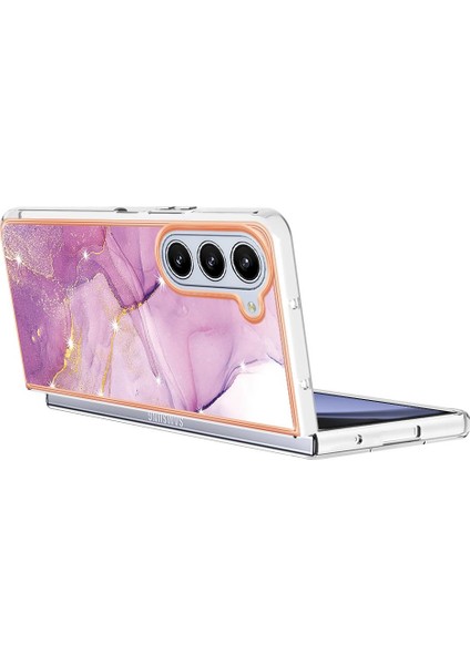 Samsung Galaxy Z Için Kılıf Fold 5 Yumuşak Tampon Mermer Desen Ince Tpu (Yurt Dışından)