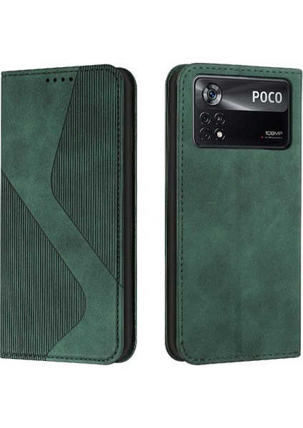 Xiaomi Poco X4 Pro 5g Için Kılıf Folio Kapak Kart Yuvaları Tutucu Pu Deri (Yurt Dışından)