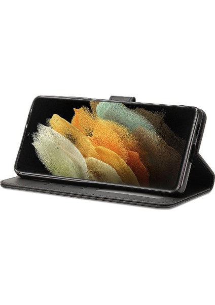 Samsung Galaxy S21 Ultra Kart Yuvaları Cüzdan Tutucu ile Buzağı Flip (Yurt Dışından) modelleri