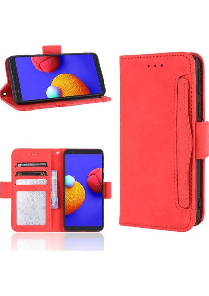 Samsung Galaxy A01 Çekirdek Ayarlanabilir Ayrılabilir Kart Tutucu Manyetik Kapatma Deri Cüzdan Kapak (Yurt Dışından)