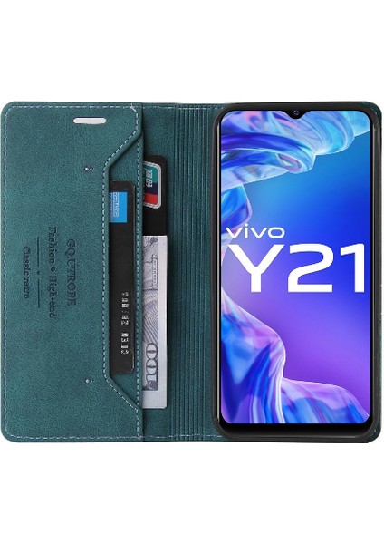 Vıvo Y21 Premium Deri Iki Kart Yuvaları Kickstand Premium Için Kılıf (Yurt Dışından) fırsatları