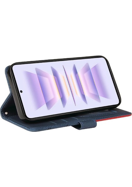 Xiaomi Poco F5 Pro Iki Renkli Dikiş Kickstand Koruyucu Pu (Yurt Dışından)