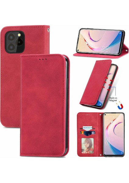Oukitel C21 Pro Kordon Fermuar Deri Kılıf Cüzdan Için Kılıf Basit (Yurt Dışından)