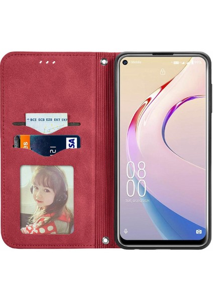 Oukitel C21 Pro Kordon Fermuar Deri Kılıf Cüzdan Için Kılıf Basit (Yurt Dışından)