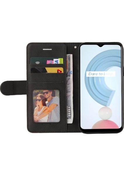 Kart ile Realme C21Y Kickstand Koruyucu Iki Renkli Dikiş Için Kılıf (Yurt Dışından)