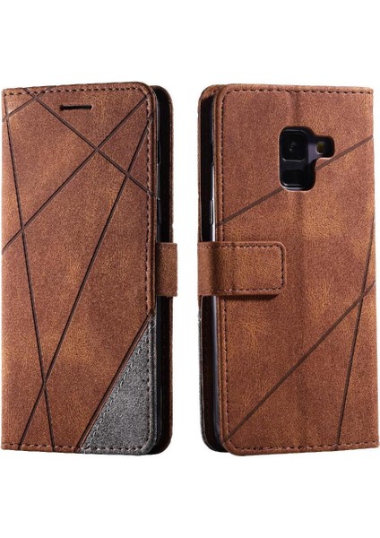 Samsung Galaxy A8 2018 Için Kılıf Manyetik Cüzdan Çevir Folio Kart Tutucu Pu (Yurt Dışından)