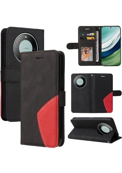 Kart Yuvası Standı ile Huawei Mate 60 Için Kılıf Pu Deri Flip Folio Kılıf (Yurt Dışından)