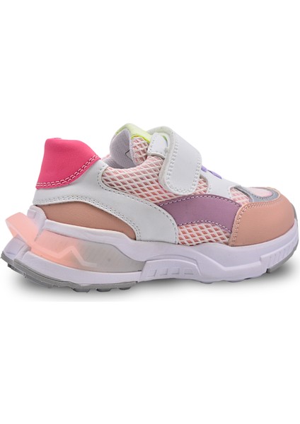 Yoyo Cırtlı Lastikli File Detaylı Deri Kız Çocuk Ayakkabı Pembe modelleri