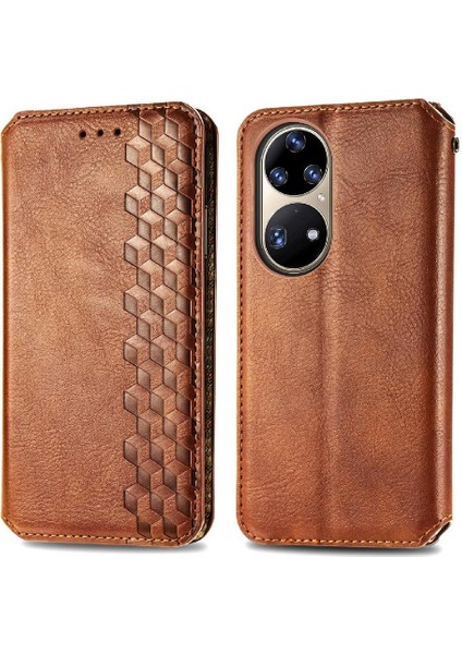 Huawei P50 Pro Moda Tasarımı Zarif Iş Cüzdan Fonksiyonu (Yurt Dışından)