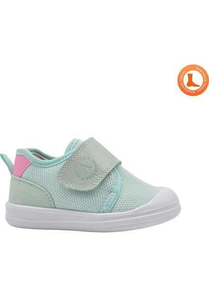 Hugo Air File ve Hakiki Deri Detaylı Kız Bebek Ayakkabı Mint