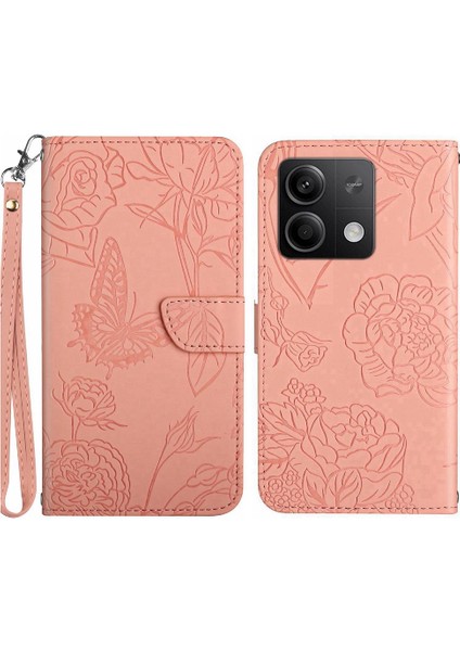 Xiaomi Redmi Için Not 13 5g Bilek Kayışı Çiçekler ve Kelebekler ile (Yurt Dışından)