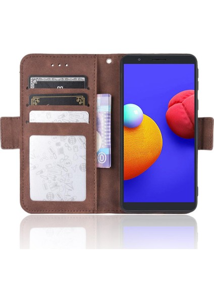 Samsung Galaxy A01 Çekirdek Ayarlanabilir Ayrılabilir Kart Tutucu Manyetik Kapatma Deri Cüzdan Kapak (Yurt Dışından)