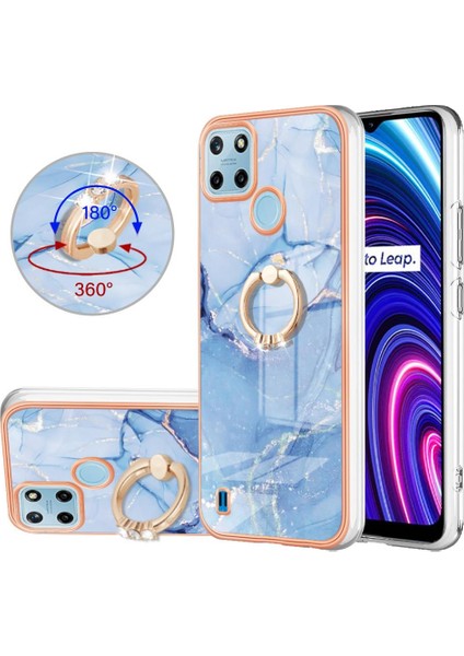 Realme C21Y/C25Y Mermer Darbeye Dayanıklı Tpu Silikon 360 &deg; Dönebilir (Yurt Dışından)