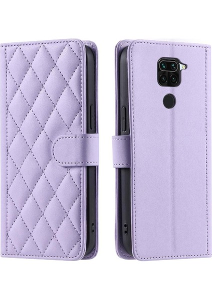 Telefon Kılıfı Için Xiaomi Redmi Not 9 Kafes Flip Folio Cüzdan Kart Yuvaları (Yurt Dışından)