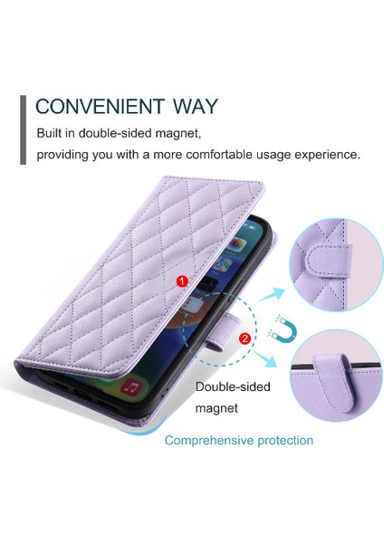 Telefon Kılıfı Için Xiaomi Redmi Not 9 Kafes Flip Folio Cüzdan Kart Yuvaları (Yurt Dışından)