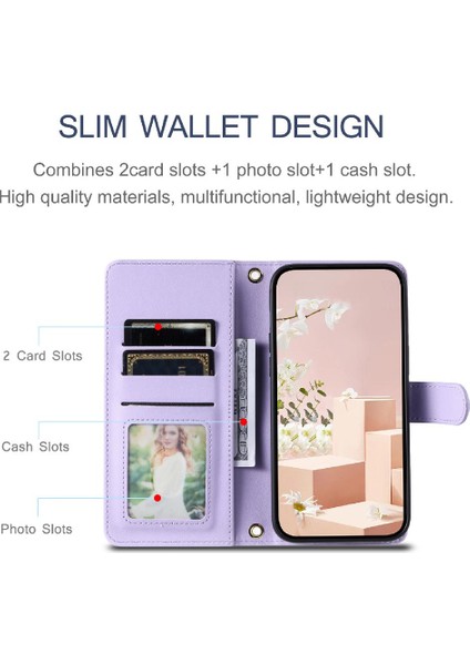 Telefon Kılıfı Için Xiaomi Redmi Not 9 Kafes Flip Folio Cüzdan Kart Yuvaları (Yurt Dışından)