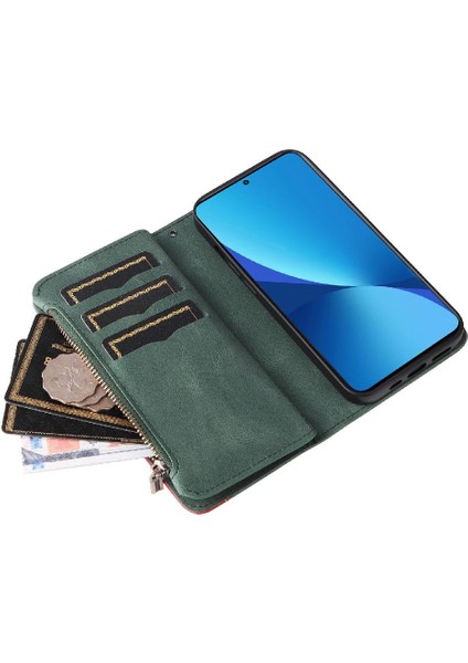 Xiaomi 12 Lite Için Kart Yuvası Standı Fermuar ile Iki Renkli Dikiş (Yurt Dışından) indirimleri