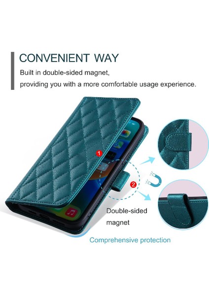 Telefon Kılıfı Için Xiaomi Redmi Not 9 Kafes Flip Folio Cüzdan Kart Yuvaları (Yurt Dışından)